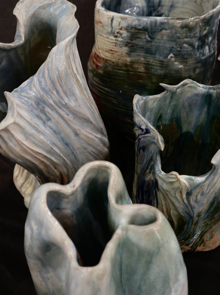 Sculpture, stoneware and porcelain