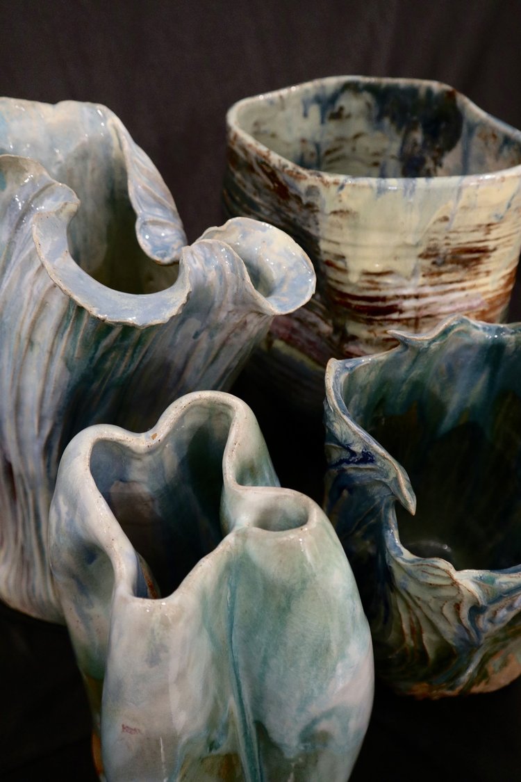 Sculpture, stoneware and porcelain