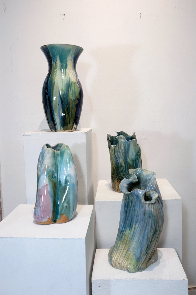Sculpture, stoneware and porcelain