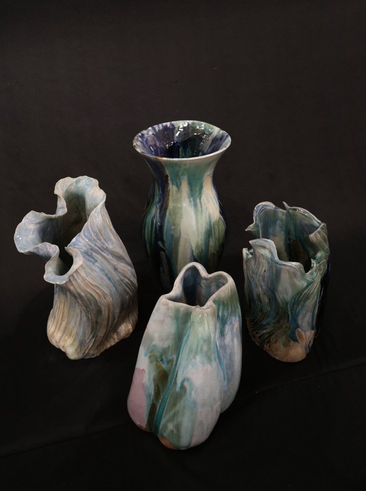 Sculpture, stoneware and porcelain