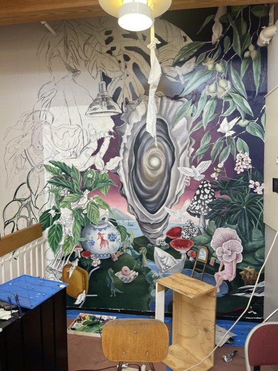 Mural in progress